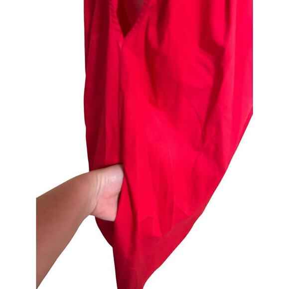 Azul by Moussy Red Typewriter A-Line Sleeveless Flowy Boho Dress - M - Picture 4 of 11